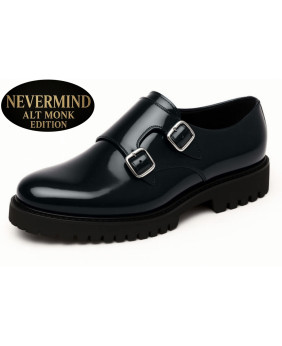 Schuhe aus schwarzem Lackleder mit Doppelschließe – Alt Monk Edition