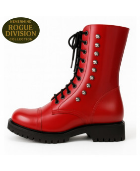 Nevermind red studded leather rangers