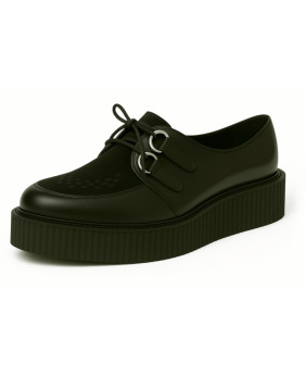 Nevermind black leather and suede double-sole creepers