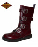 Nevermind Britannia Rebels burgundy leather boot with buckles