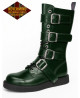 Nevermind Britannia Rebels green leather boot with buckles