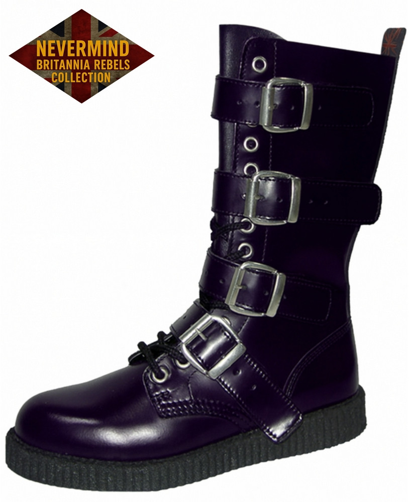 Stivale viola Nevermind Britannia Rebels con fibbie