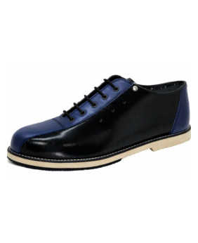 Vintage black and blue leather bowling shoes