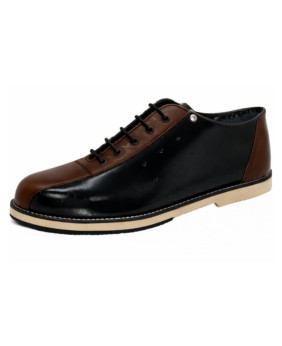 Scarpa bowling vintage in pelle nero marrone