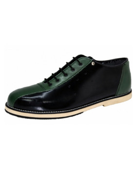 Scarpa bowling vintage in pelle nero verde