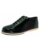 Chaussure de bowling vintage en cuir noir et vert