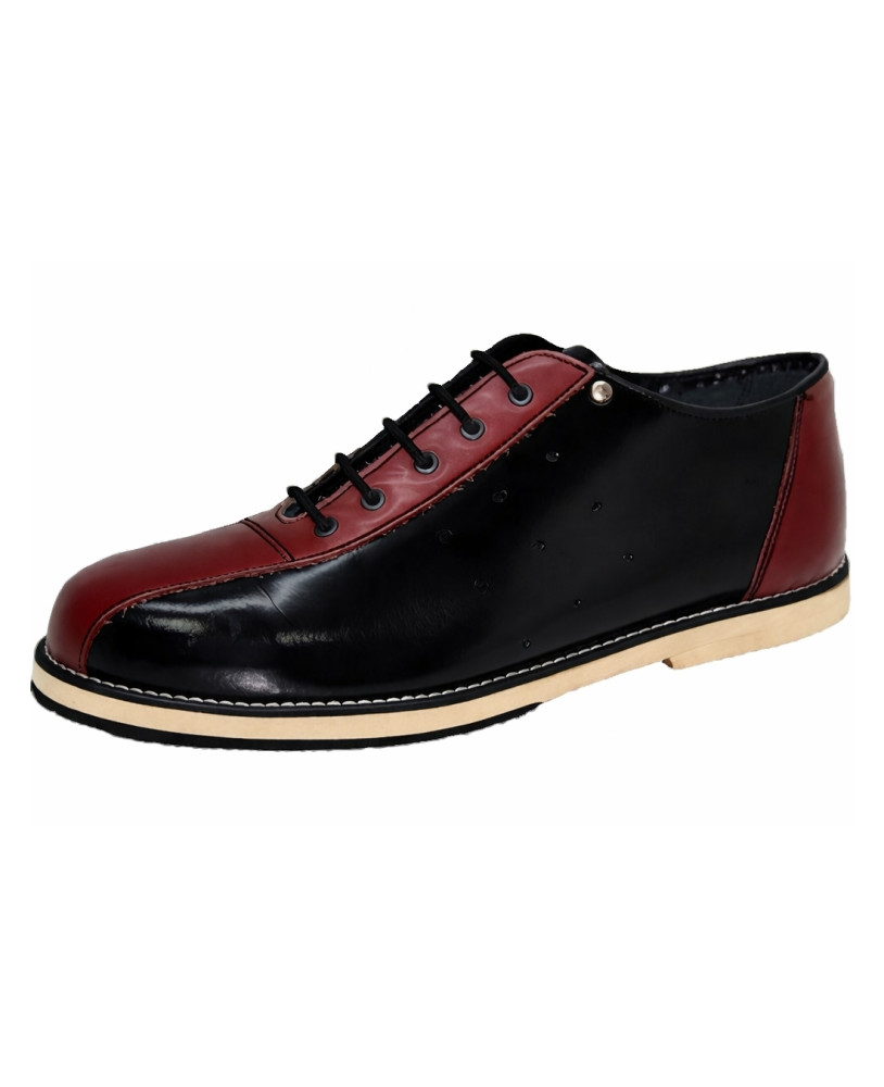 Vintage black and burgundy leather bowling shoes