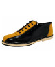 Chaussure de bowling vintage cuir noir et nubuck moutarde