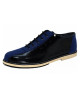 Vintage Bowling Lederschuh schwarz Nubuk navy