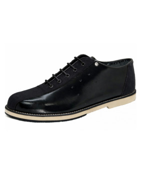 Scarpa bowling vintage pelle nera nubuck nero