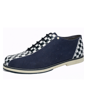 Bowling shoes leather checkerboard and navy nubuck