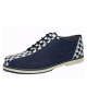 Chaussure de bowling cuir damier et nubuck bleu marine