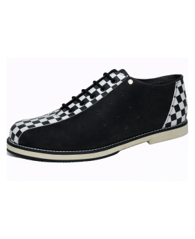 Scarpe bowling pelle a scacchi e nubuck nero