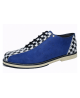 Chaussures bowling cuir damier et nubuck bleu Nevermind