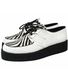 Creepers Nevermind Doppelssohle 5 cm Zebra weiss