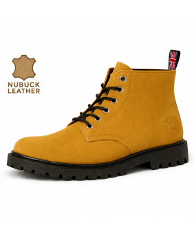 Rangers 06 œillets nubuck jaune moutarde au style rétro bohème
