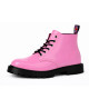 Rangers en cuir verni rose, esprit punk glam Nevermind.