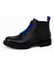 Rangers cuir noir Nevermind 6 trous lacets bleus semelle caoutchouc naturel