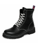 Rangers cuero negro Nevermind 8 ojales con contraste blanco y suela de caucho natural duradera