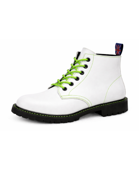 Rangers blanco Nevermind 6 ojales contraste verde estilo urbano fresco silueta limpia suela negra
