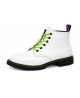 Weiße Rangers Nevermind 6-Loch grüne Details frischer urbaner Look klare Linie schwarze Sohle