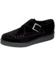 Creepers Nevermind en punta de cuero de ante negro con hebilla metálica.
