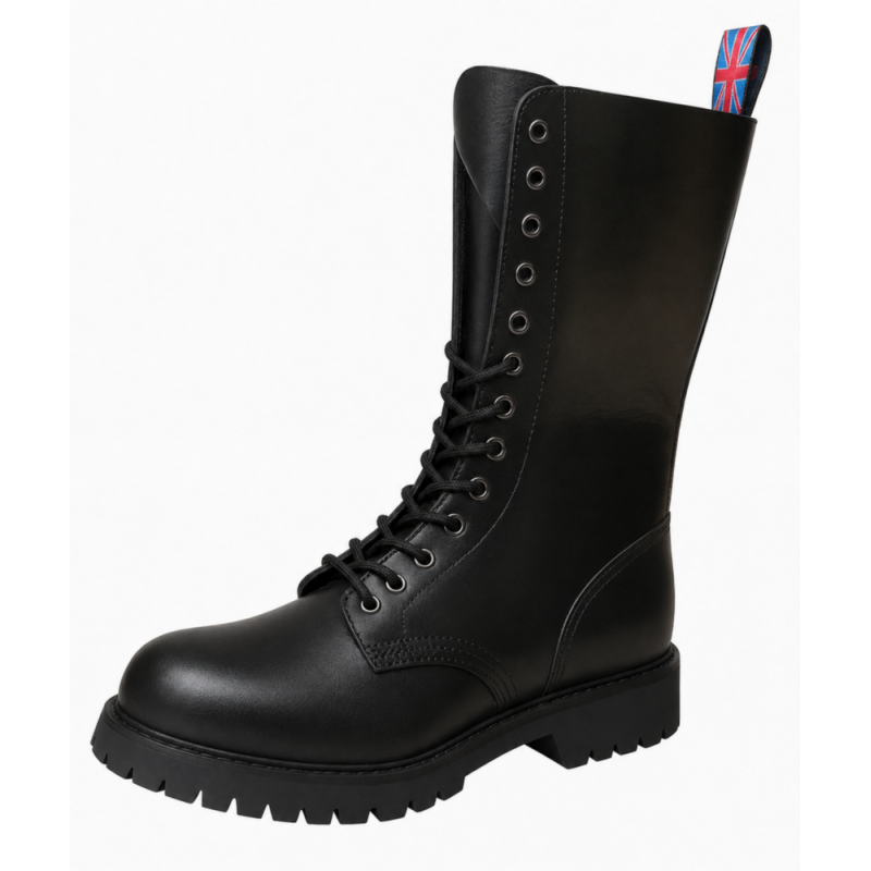Rangers Nevermind 14 eyelets in smooth black leather – a timeless classic of alternative style.