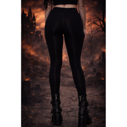 Gothische Leggings mit weißen Pentagrammen