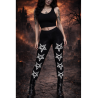 Schwarze Gothic-Leggings mit weißen Pentagrammen – die perfekte Kombination aus Komfort und alternativem Stil.