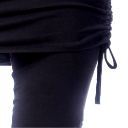 Schwarze Leggings mit Schnürung und Integriertem Rock