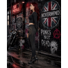 Schwarze Destroy-Leggings mit Nieten