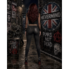 Schwarze Destroy-Leggings mit Nieten