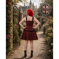 Short Tartan Dress with Corset Lacing