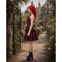 Robe Courte Écossaise à Laçage Corset
