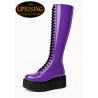 Botas plataforma de 30 ojales en cuero charol morado The Uprising Nevermind