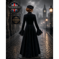 Long Black Velvet Coat