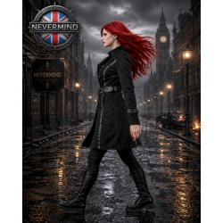Black Trench Coat with Faux Leather Collar
