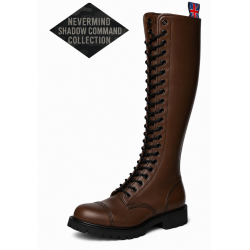 30-Ösen Rangerstiefel aus braunem Leder Shadow Command