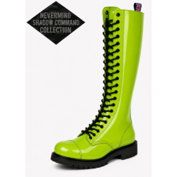 Ranger Shadow Command a 30 occhielli in pelle verniciata verde limone con suola in gomma naturale.