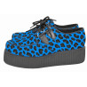 Creepers in pelle blu leopardato nero.