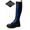 Rangers Nevermind Shadow Command de cuero negro con 30 ojales y cordones azules en contraste.