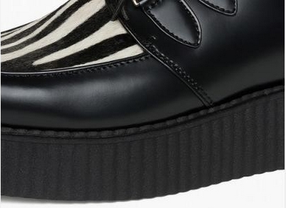 "Close-up of genuine leather texture on Nevermind Creepers"