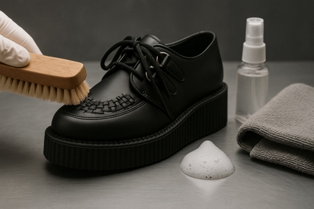"Cleaning and brushing Nevermind Creepers with 3 cm simple sole"