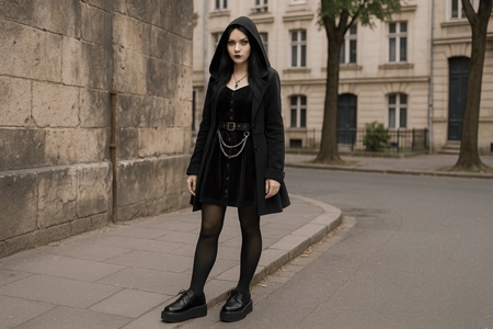 "Gothic outfit with Nevermind UMD Creepers with double 5 cm sole"