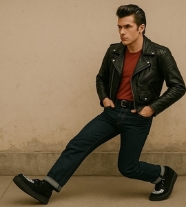 Creepers Nevermind styled with a Rockabilly retro 1950s outfit