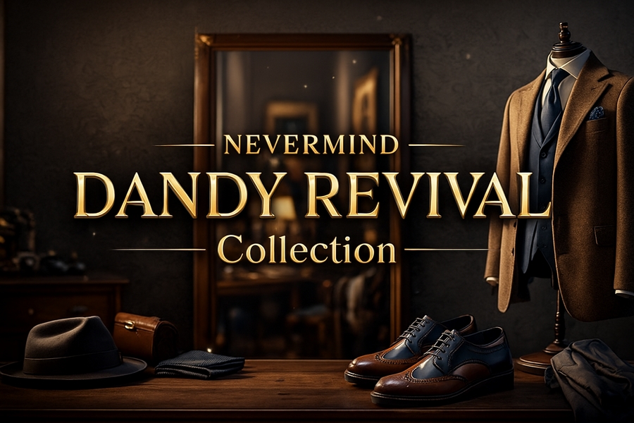 Nevermind Dandy Revival Collection – Premium leather shoes, vintage-inspired style, various colors available.