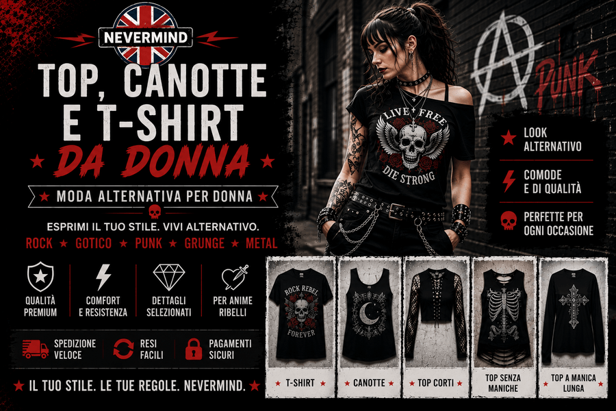 Collezione di top, canotte e T-shirt da donna Nevermind
