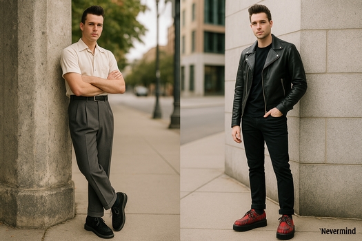 Evolution of Nevermind Creepers from vintage 1950s model to modern double sole design