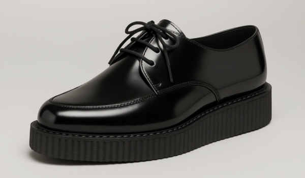Pointed rockabilly-style Creepers in black leather