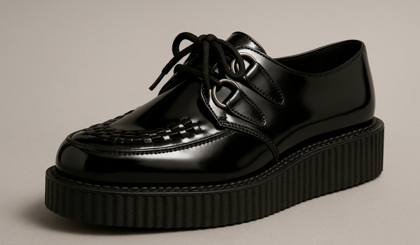 Modern black Creepers with thick crepe sole